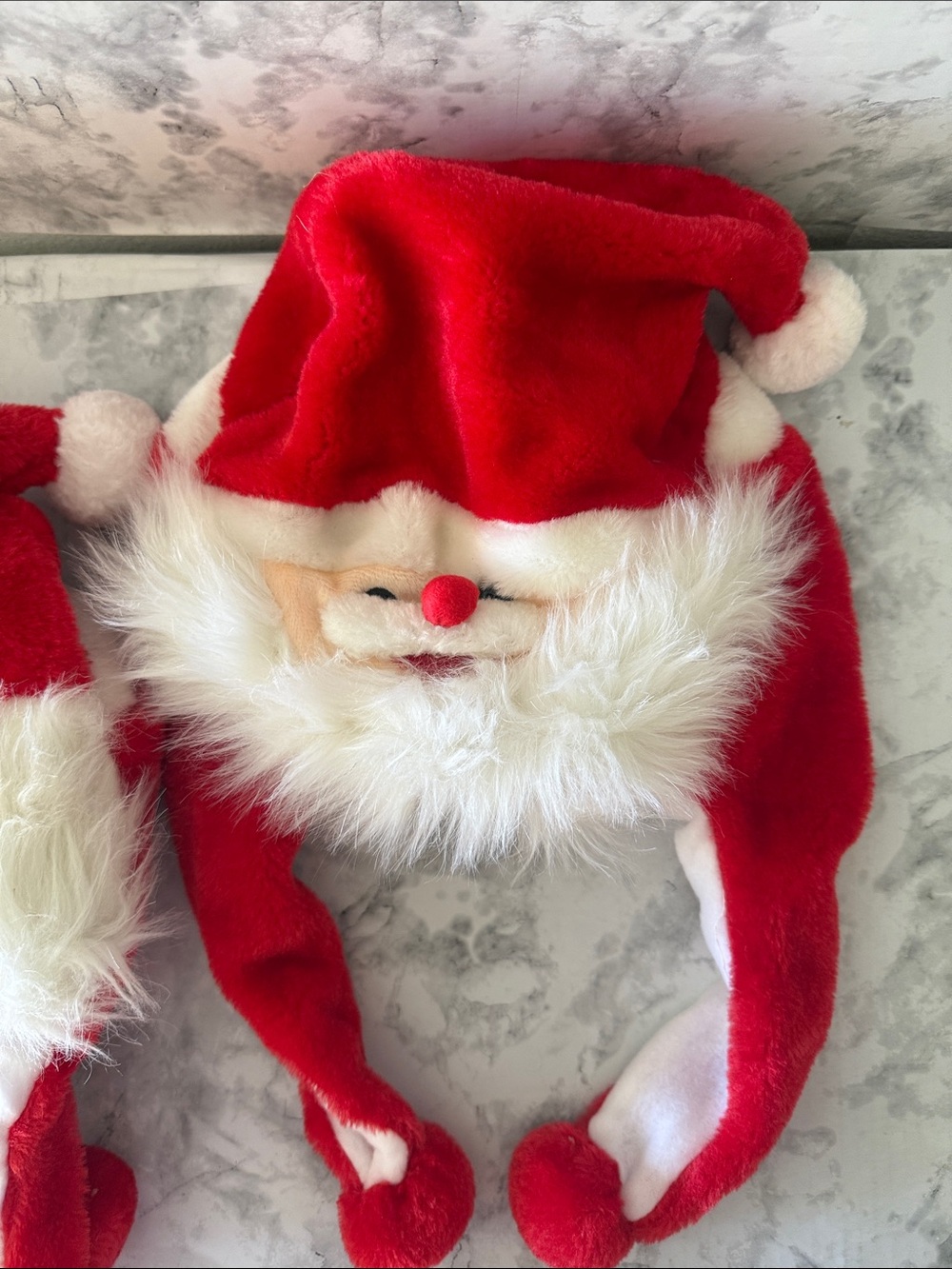 Plush Santa Hat with Pom-Poms - Red. New no tags. Retail $15 each